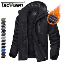 Men's Waterproof Ski Jacket Winter Hiking Jackets Snow Thermal Fleece Work Coats