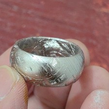 Anillo de meteorito Muonionalusta anillo de boda de meteorito electro niquelado tamaño: 8