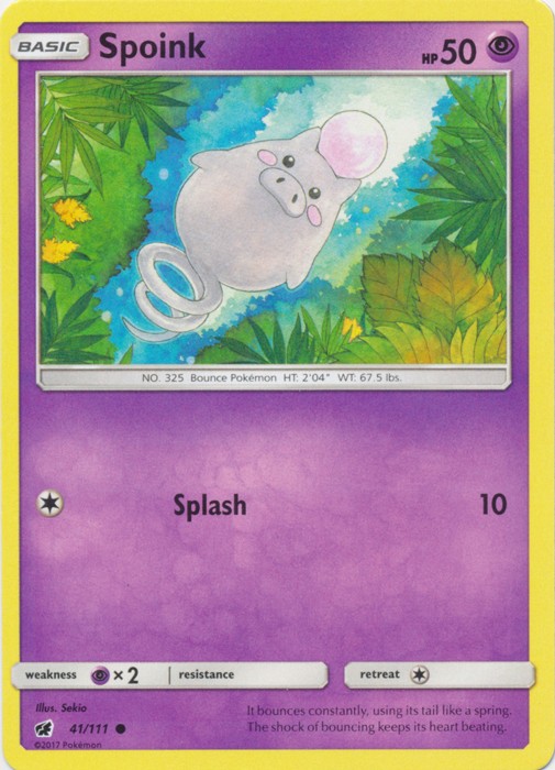 Spoink - 41/111 - Common (Lp) Crimson Invasion - Psychic Pokémon