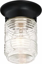 Design House 587220 Jelly Jar 1-Light Indoor/Outdoor Flush Mount Ceiling Light,