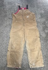 Carhartt Double Knee bib Overalls RN14806 Winter Snow Size 42x30 R38 Brown
