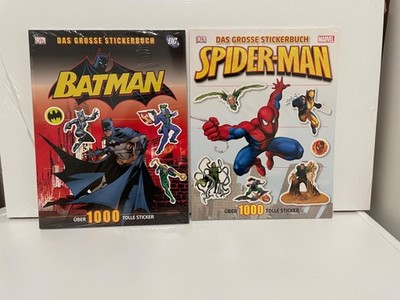 2x Stickerbuch: Spiderman Marvel + Batman DC, NEU, noch in Folie eingeschweißt