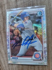 Miguel Amaya Signed 2020 Bowman Baseball Card Chicago Cubs #Bcp-136 Mojo
