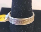 Vintage, Sterling Silver Band With Copper, Silver Braid Pattern, Size 12.5, 13