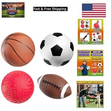 Sports Balls for Kids  Toddlers - Pack of 4 5-inch Sports Set Includes Footb...