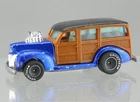 Vintage Hot Wheels Hi-Rakers Diecast Blue 40's Woodie Panel Truck w/ Real Riders