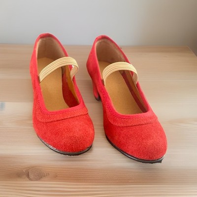 Handmade Spanish Flamenco Shoes Imported Suede Leather 9.5 to 10 US little girl 