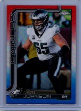 2025 Topps Chrome Lane Johnson Red White and Blue #246 Philadelphia Eagles