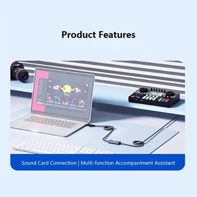 Capture Card Live Sound Feedback Type-C+USB 3.0 Live Sound Recording Cable
