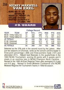 1993 Hoops #356 Nick Van Exel 5th Anniversary PSA 10 - Image 2 of 2