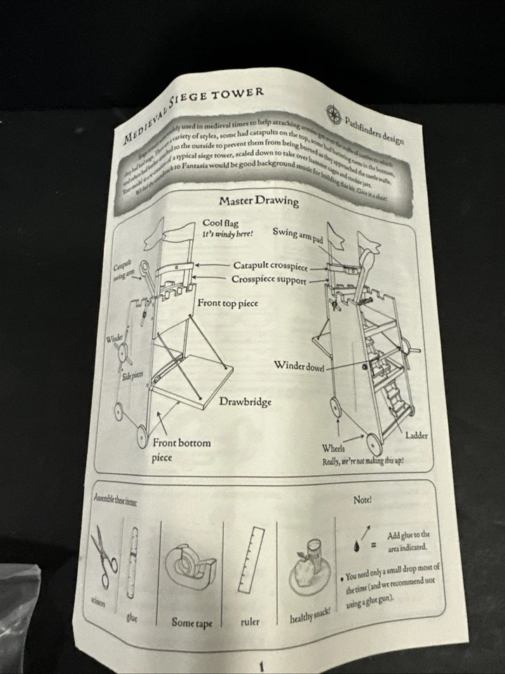 Pathfinders Medieval Siege Engine Series Tower with Catapult Wood Kit - (14yr+) - Image 4 of 4