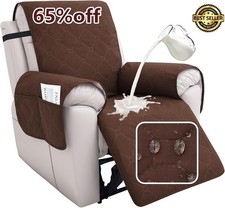 23.6" Waterproof Recliner Arm Chair Cover Lazy Boy Protector Wide w/ Side Pocket