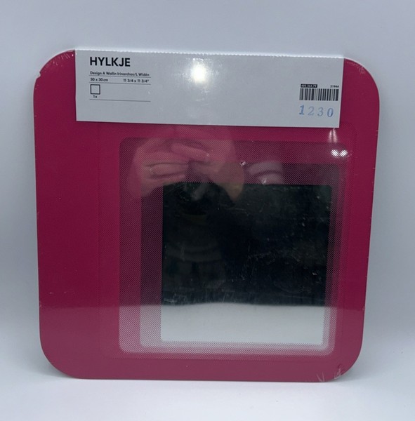 IKEA HYLKJE Espejo Rosa 30x30 cm Adhesivo Pelar y Pegar Pared Pop Art Mod Años 80 NUEVO