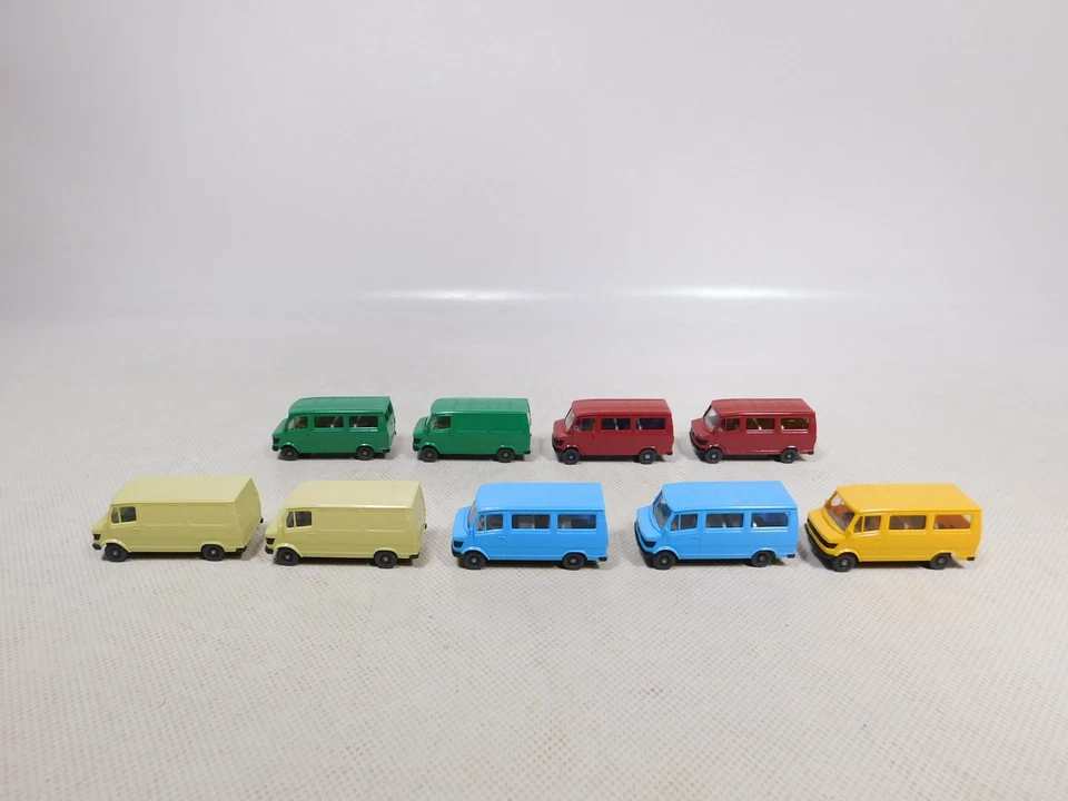 Wiking 1:87 H0 9x Furgone ecc Mercedes MB 207 D 280 - 282 Sg / Mint # EG761-0,5 - Immagine 2 di 4