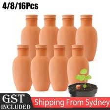 UP 16X  Clay Plant Watering Globes with Lids - Easy Irrigation System Gardening