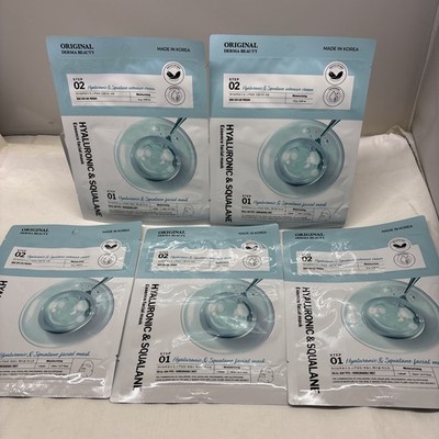 5X Original Derma Beauty Hyaluronic Squalane Mask Sheet STEP 1 & 2!  (B66