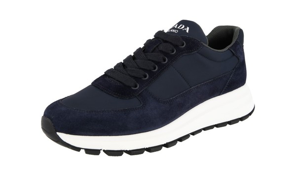 Prada Wildleder + Nylon Prax Sneaker - 4E3487 Navy Blau Weiss - Neu - 7 41-image