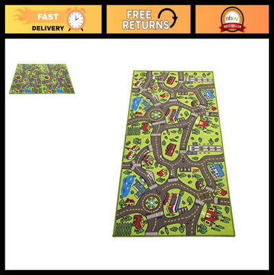 City Life Kids Playmat Rug - Educational Traffic Play Mat for Cars & Toys, 43''x2