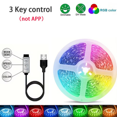 RGB Led Strip Lights 1M-40M Led Room Light with APP Control Flexible Ribbon Luce