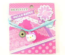 Sanrio Hello Kitty BRACLET 14194-1 Adjustable Ribbon 2 Charms NOS 2012