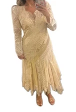 Zimmerman Eden Ruffled Paneled Lace-Trimmed Devore-Velvet & Linen Maxi Dress