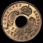 1952 East Africa Red Uncirculated 5 Cents Bronze RD Cent Coin KM# 33 Lot D2-138 — photo 8
