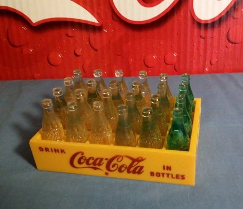 Coca-Cola Vintage Mini Plastic Crate w/bottles (from a Collector's Case)