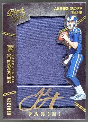 2016 Panini Black Gold Jared Goff /225 #86 MEM Auto RC Los Angeles Rams RW3