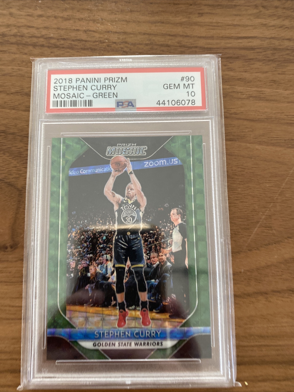 2018 panini Mosaic Stephen Curry Green Psa 10