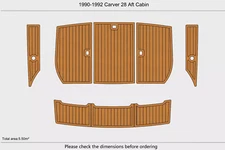1991 Carver 28 Aft Cabin Swim Platform Cockpit Boat EVA Faux Teak Flooring Pads