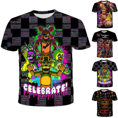 Kinder Five Nights at Freddy's Kurzarm T-Shirt Sommer Rundhals Freizeit Tops