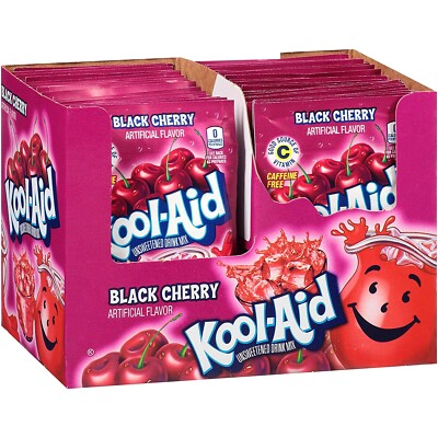 Kool-Aid Soft Drink Mix Delicious Black Cherry  Unsweetened (48 Pack)