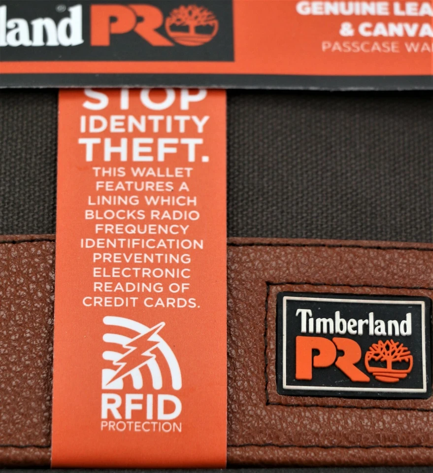 New Timberland Pro Patch Passcase Wallet Genuine Leather RFID Protection  - Image 3 of 4