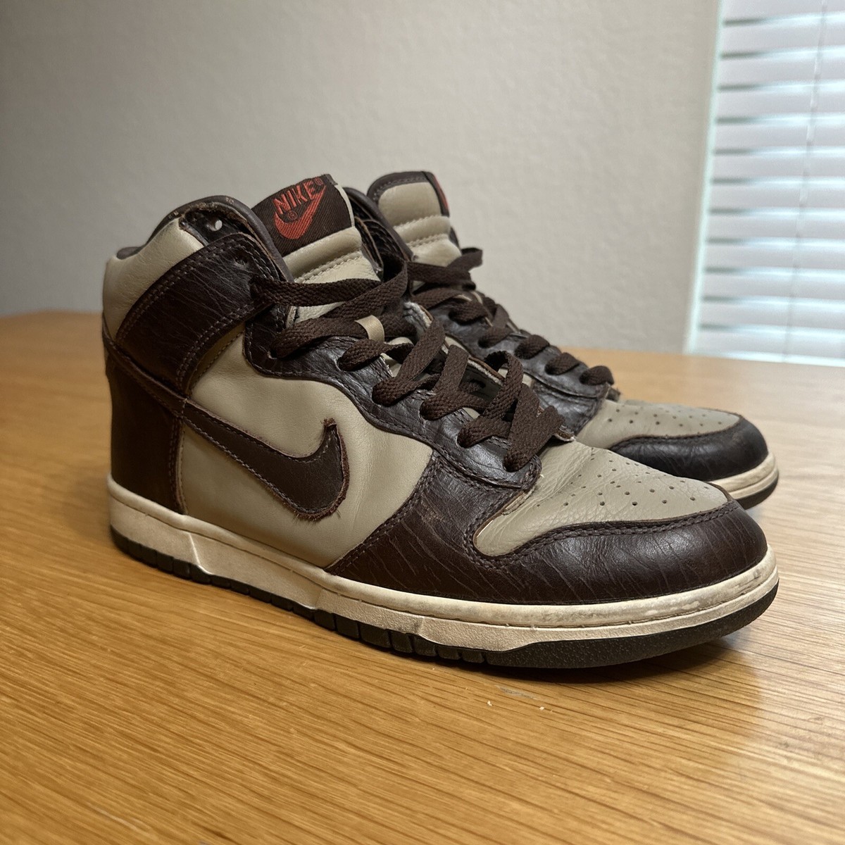 Vintage Nike Dunk Premium High Khaki Baroque Brown 2003 Men's Size