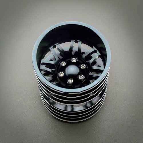 Black Alloy 1.9 Wheel Rim Set 2 front +2 Dually Rear for RC4WD RC Car Crawler - Picture 13 of 15