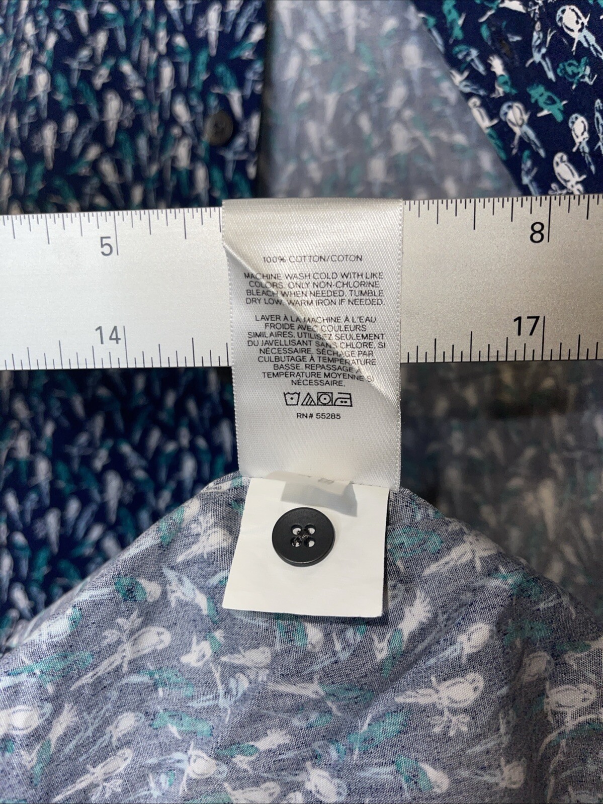 Express Bird Pattern Button Up Extra Small XS, 10… - image 4