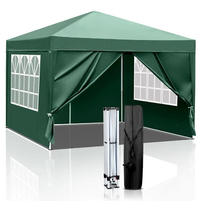 OUTVITA Pop-up Gazebo 3x3M Outdoor Garden Canopy Heavy Duty Waterproof Tent + 4 Sidewall