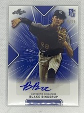 2021 LEAF PERFECT GAME BLUE BLAKE BINDERUP PAPER RC AUTO # 9/15