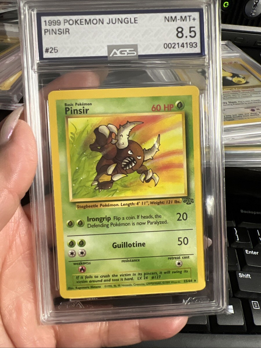 1999 JUNGLE POKEMON TCG PINSIR NON-HOLO #25 Graded AGS 8.5 | eBay