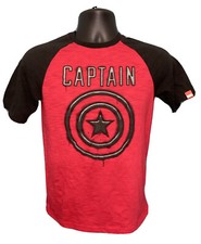 Captain America Theme T-Shirt Sz Youth XL 14/16 Red Marvel