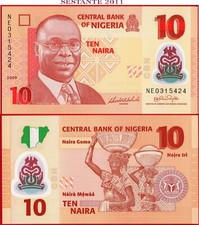 NIGERIA 10 NAIRA 2009 Sign 14 P 39a (1) UNC free shipping from 100$