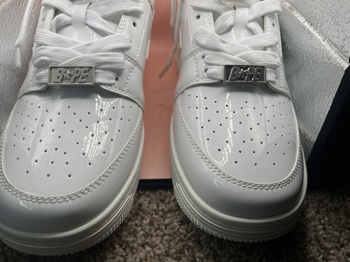 【中古】 Pieta / Save Me Size 9m A Bathing Ape Bapesta White Patent Leather 2020