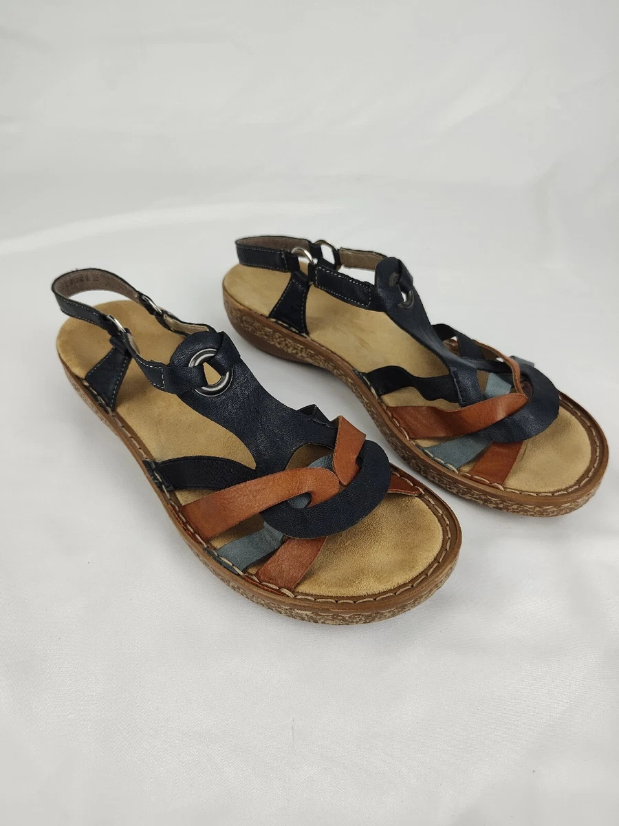 Rieker Comfort Sandals Blue Strappy Size 40 EURO / 8.5-9 US Pacific Cayenne eBay