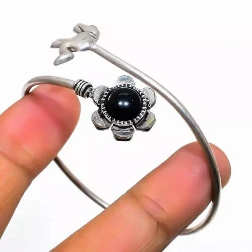 VALENTINO Gemma onice nera argento sterling 925 bracciale regali per lei gioielli R 1268