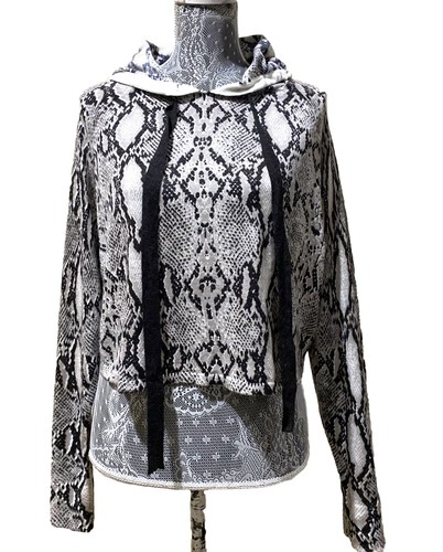 Urban Outfitter Shirt Hoodie Women Snake Print Black Crop Top Retro Olivaceous M