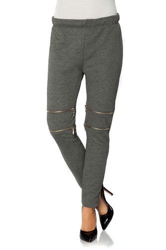 Pantalones informales con cremalleras pantalones ajustados parte inferior delgada activa tallas 8-14 ft1916 - Imagen 2 de 4