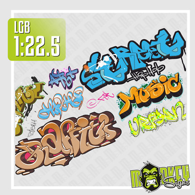 Waterslide Decal SPUR G -  1:22,5 LGB Gartenbahn Graffiti Set C Beschriftung