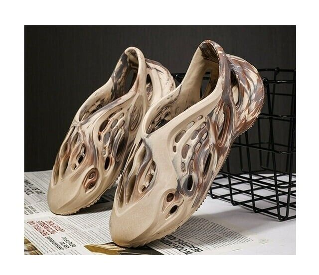 NEW Foam Runner Slides Marbled Earth Tan Brown Unisex Sandals EU