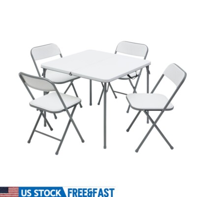 Piece Folding Card Table Set W/ Chairs Indoor Outdoor Portable
