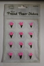Nature's Pressed Real Pressed Flower Stickers, PINK CORSAGE, NIP